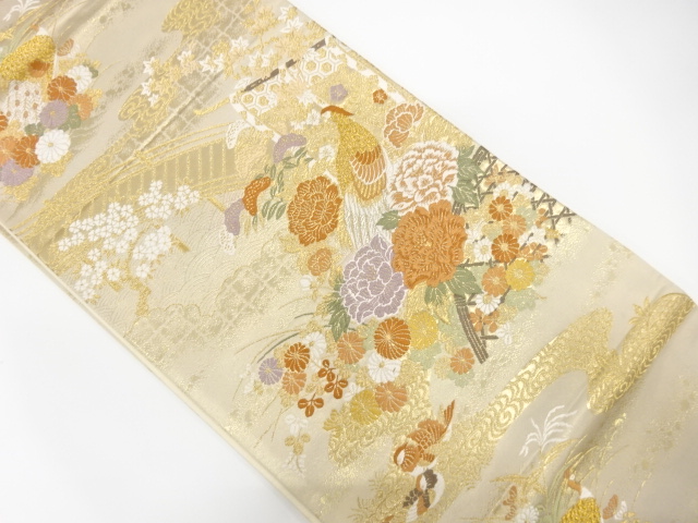 JAPANESE FUKURO OBI / WOVEN PEONY